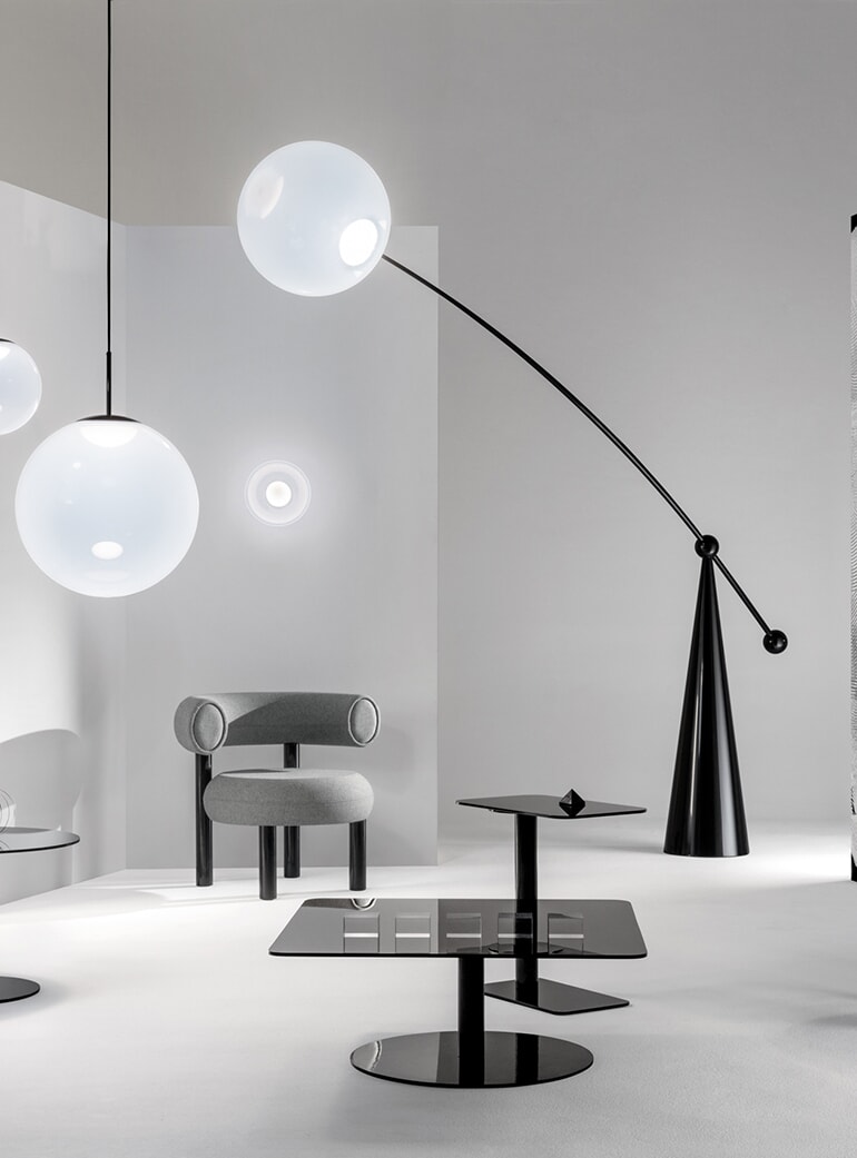 Tom Dixon Opal Arc Floor Lamp | OPUMO Tom Dixon Opal Arc Floor Lamp | OPUMO