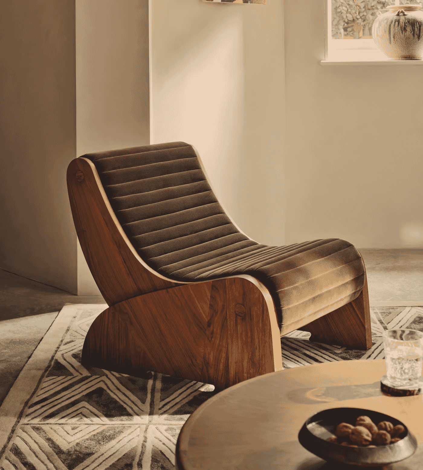 Soho Home: Sullivan Armchair, Velvet, Chocolate