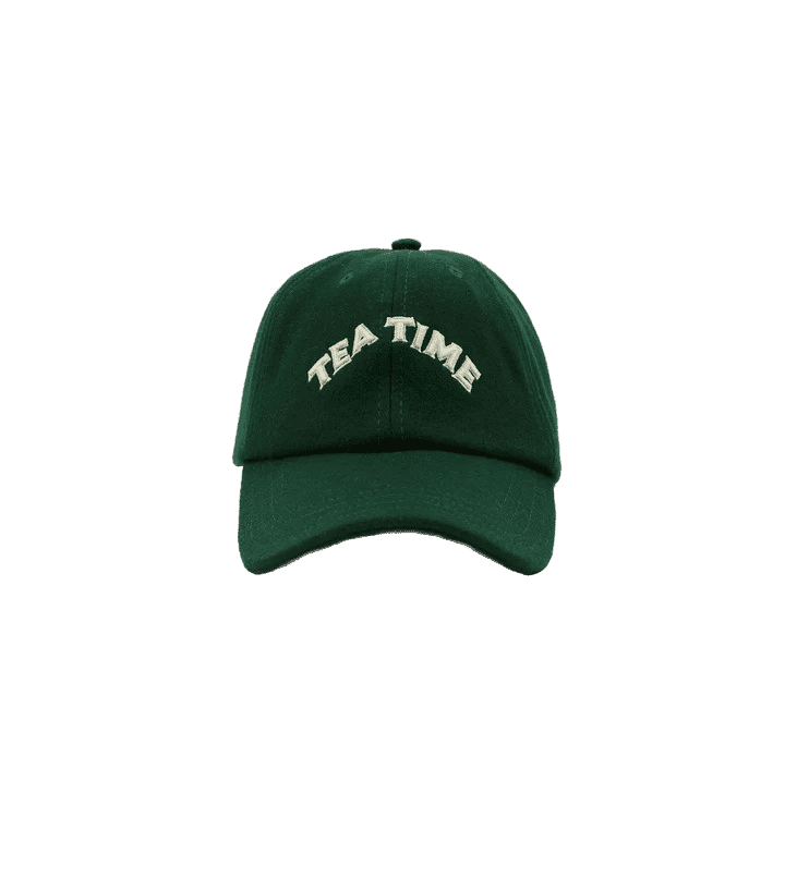 Drakes: Green 'Tea Time' Wool Baseball Cap