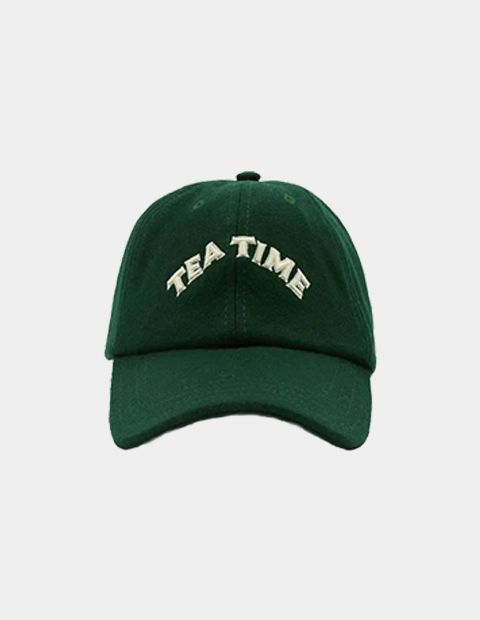 Drakes: Green 'Tea Time' Wool Baseball Cap