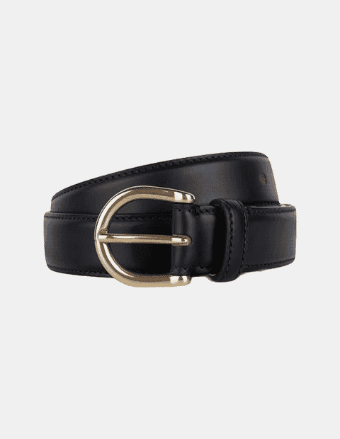 Besnard: Black Leather Dress Belt
