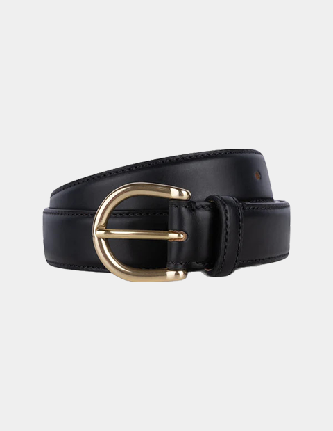 Besnard: Black Leather Dress Belt