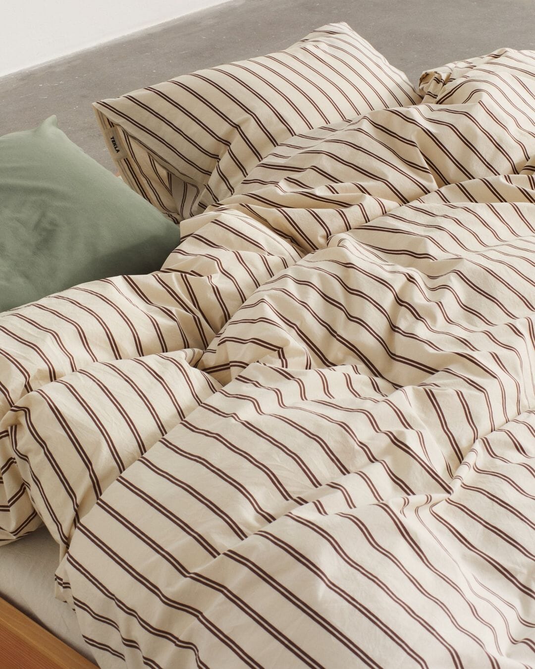 Tekla: Percale stripe-pattern double organic-cotton duvet cover