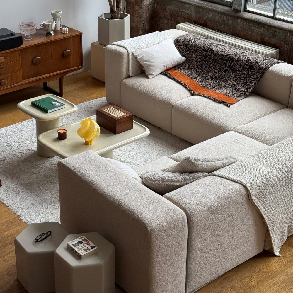 Sazy: Cob 3 Seater Modular Sofa Grain Bouclé
