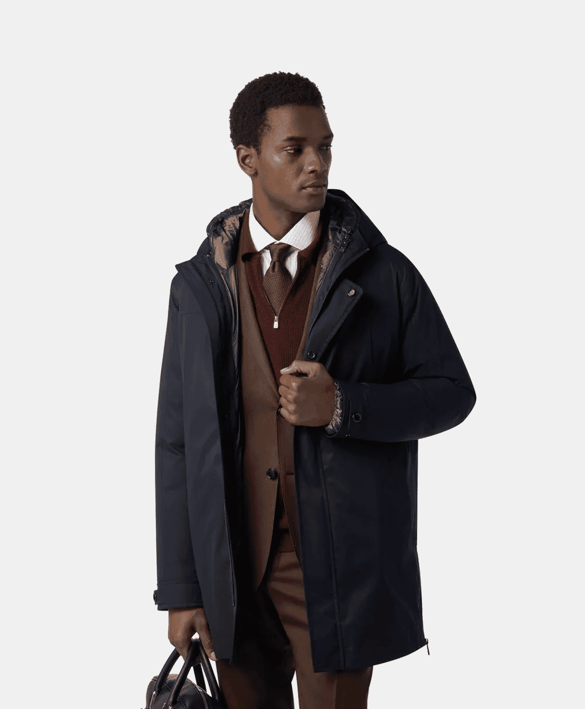 Corneliani: Technical Fabric Caban Coat