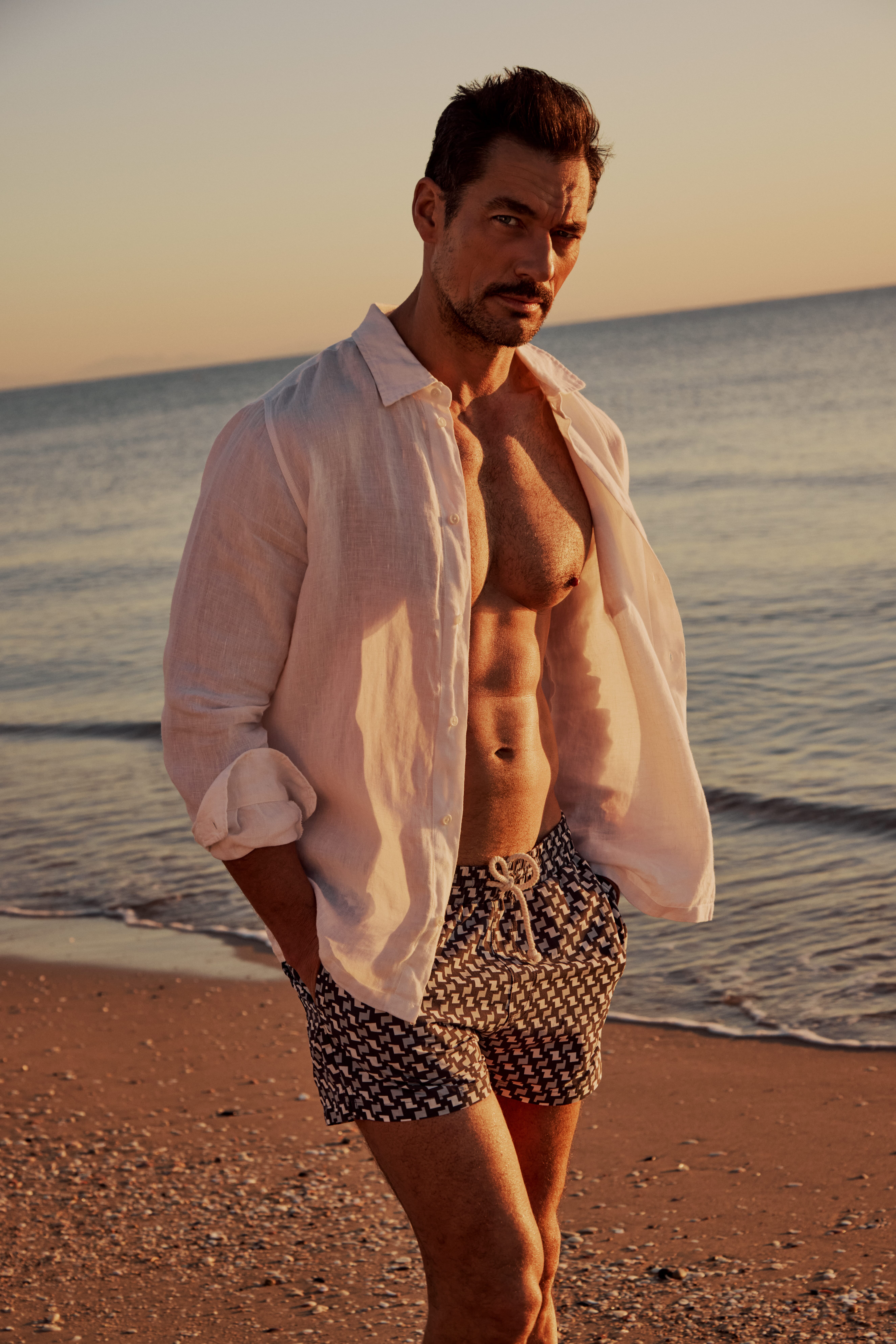 David Gandy Wellwear: White Linen Shirt