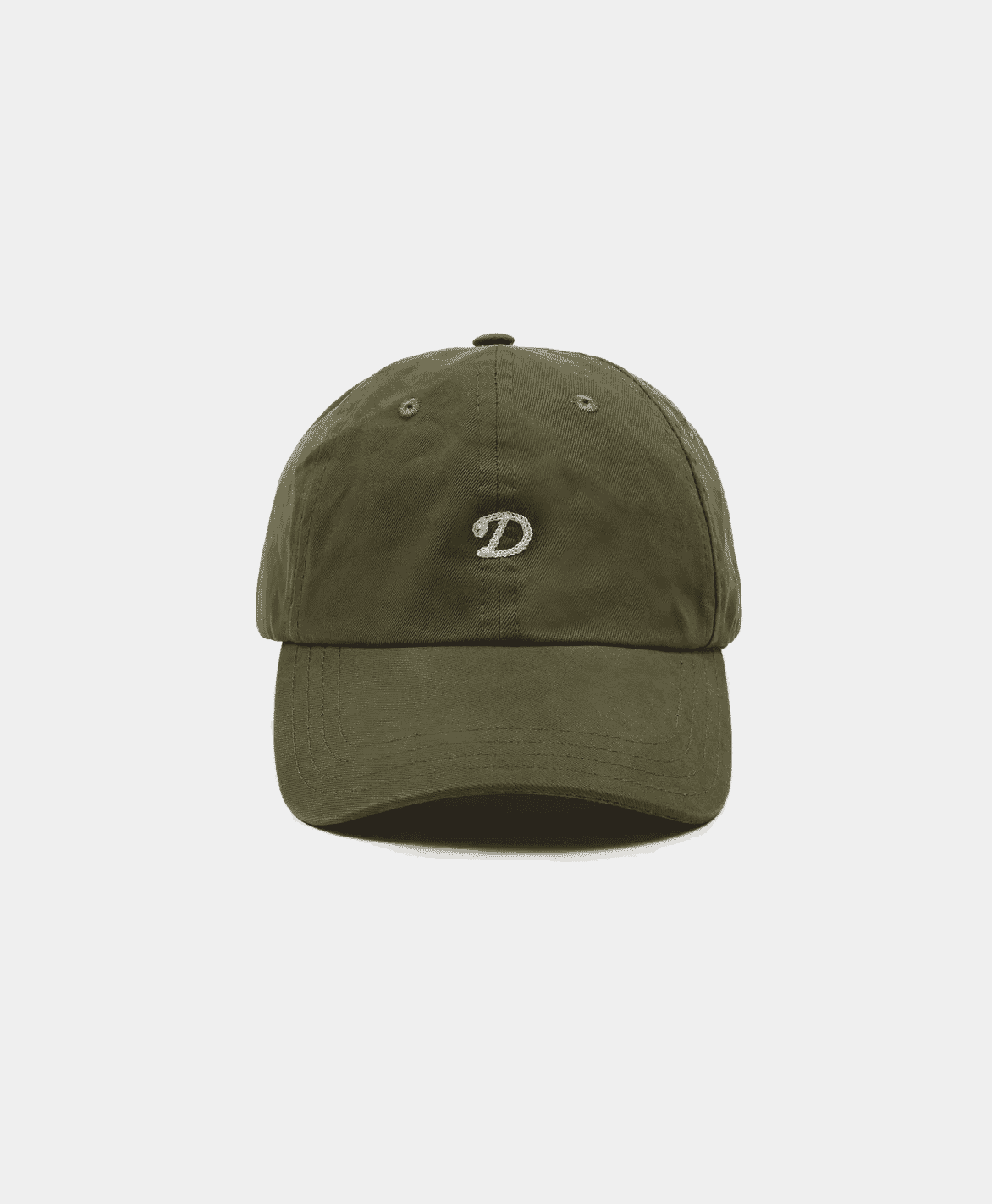 Drakes: Green Chainstitch 'D' Cotton Twill Baseball Cap
