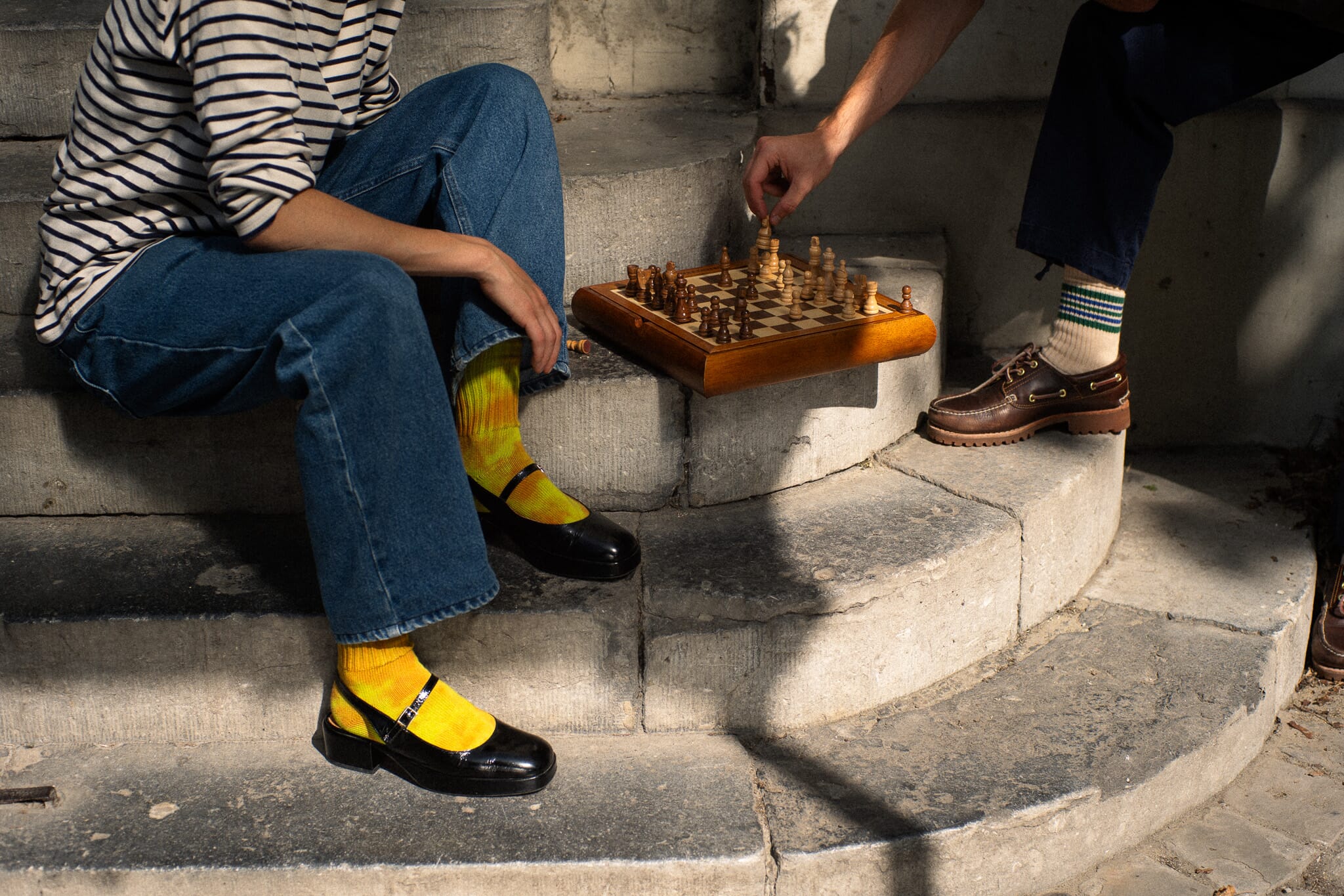 Escuyer: Tie Dye Socks - Rust / Lime