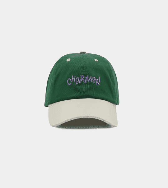 Drakes: Green and Ecru 'Charivari' Cotton Twill Baseball Cap