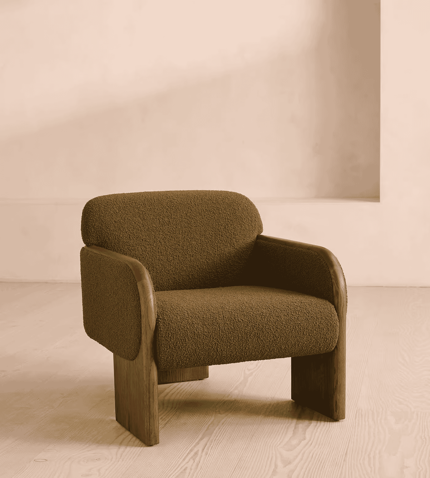 Soho Home: Eddie Armchair, Textured Wool Boucle, Kelp