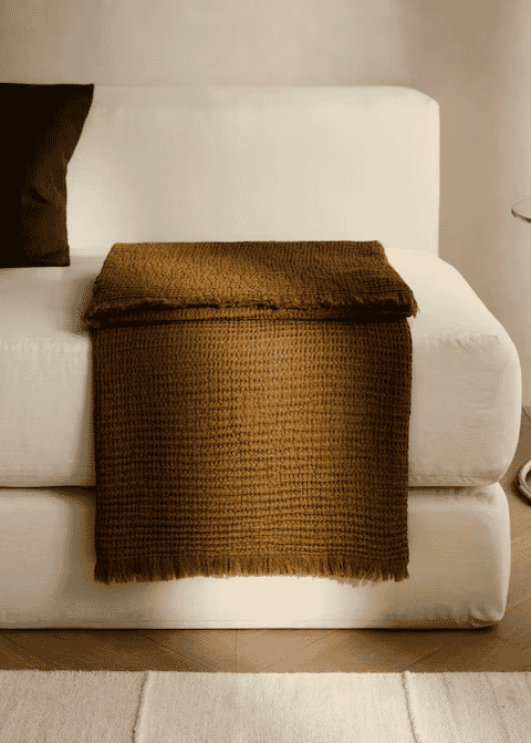 MANGO: Cotton waffle blanket