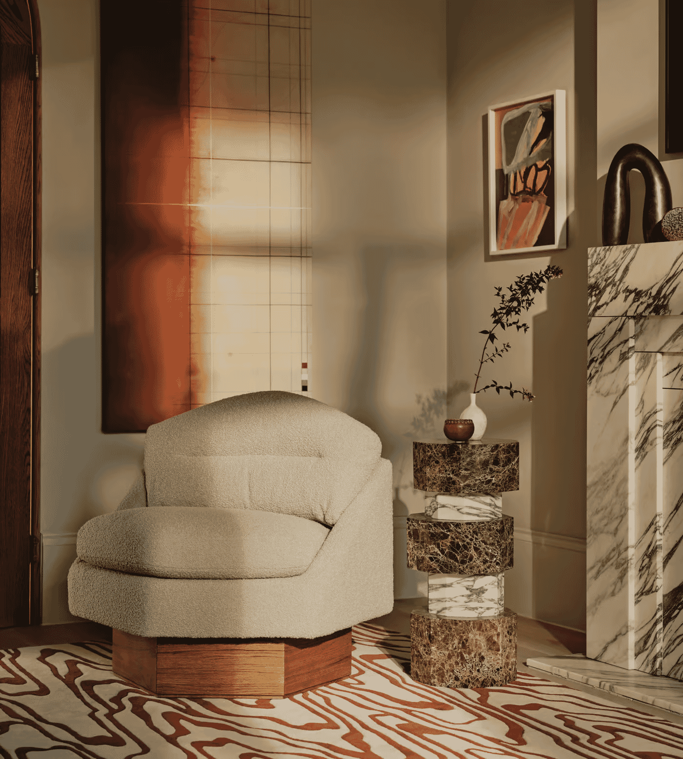 Soho Home: Textured Wool Boucle Mila Armchair