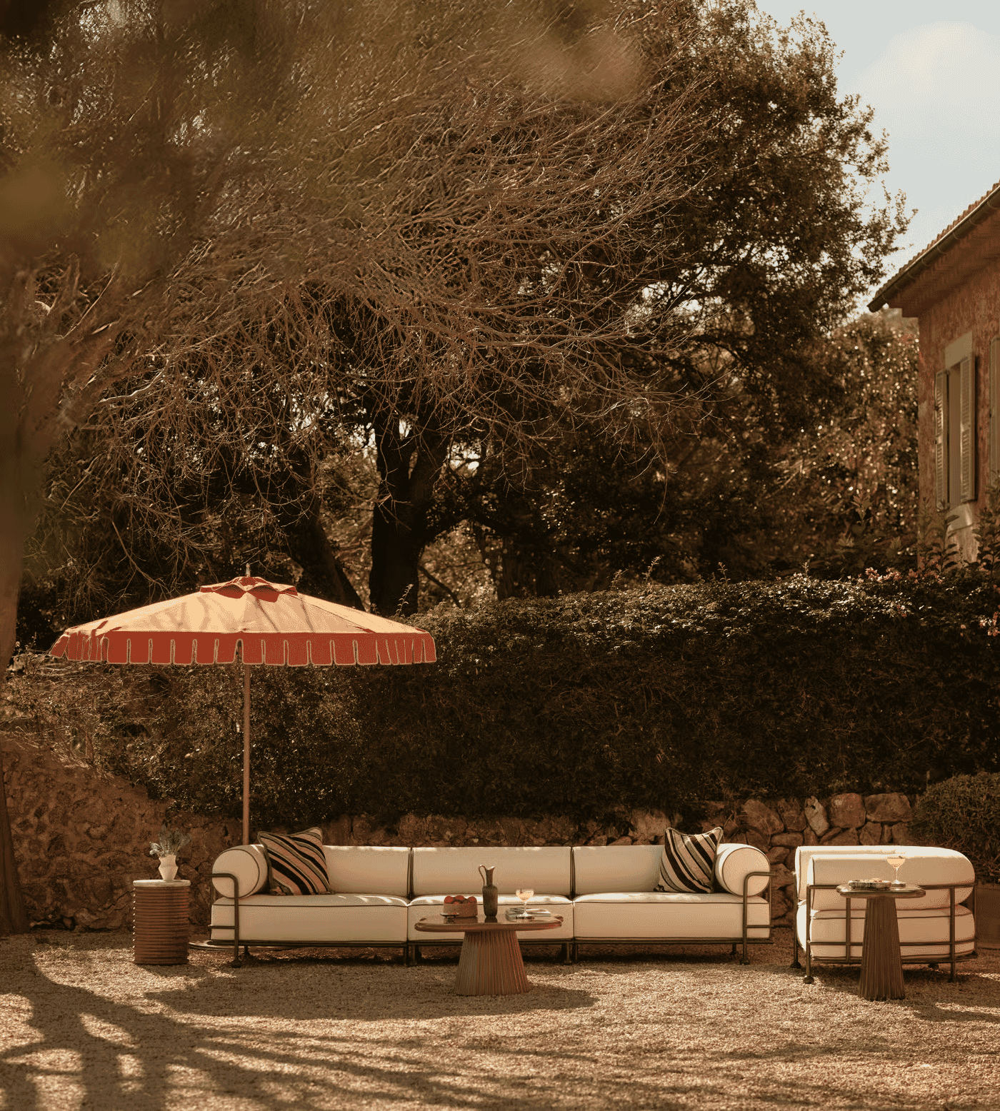 Soho Home: Gaspard Outdoor Sofa, Linen, Off White