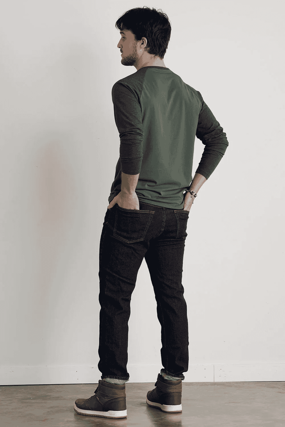 Fair Indigo: Organic Cotton Raglan Long Sleeve T-Shirt