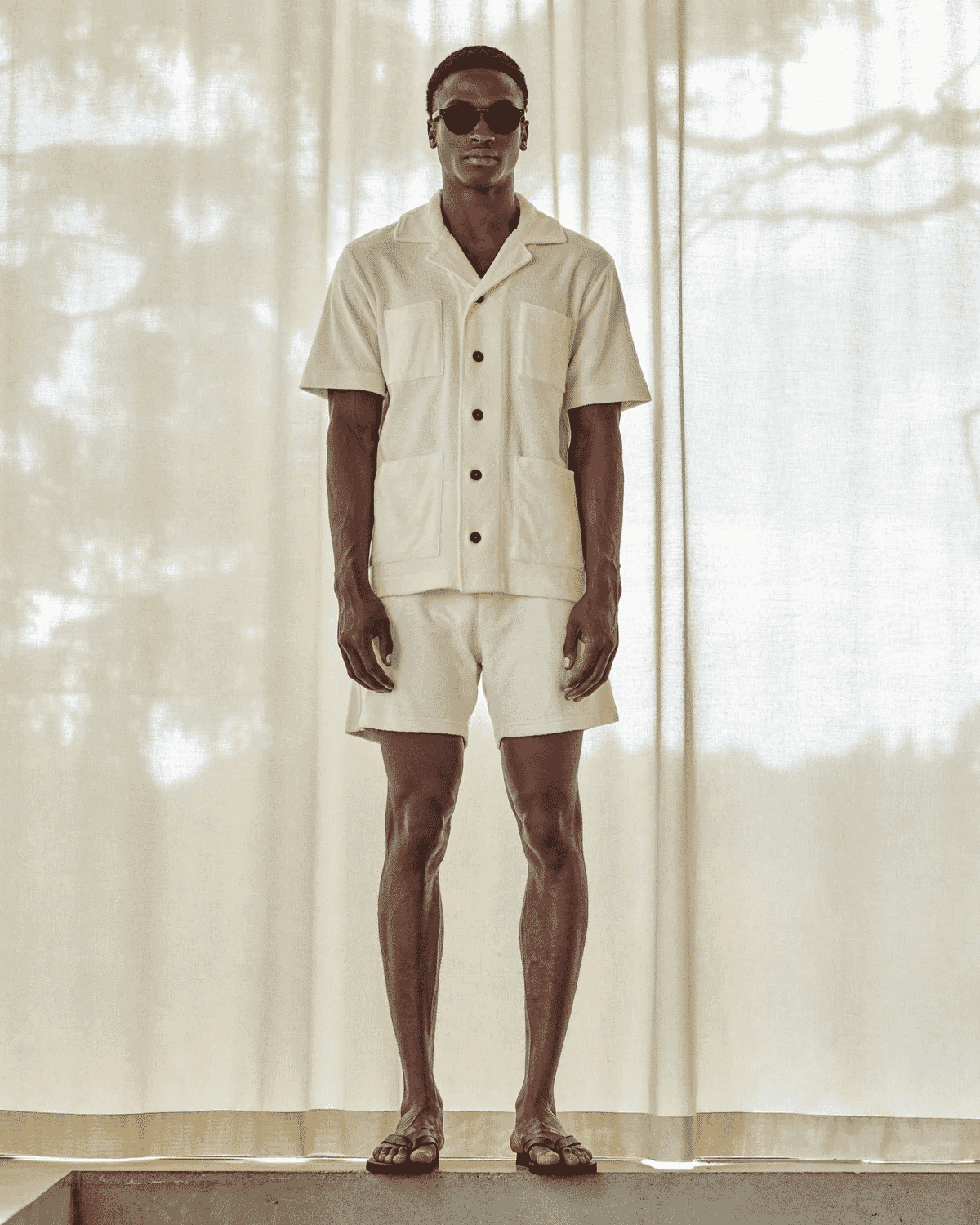 Resort Co.: White Terry Pocket Shirt