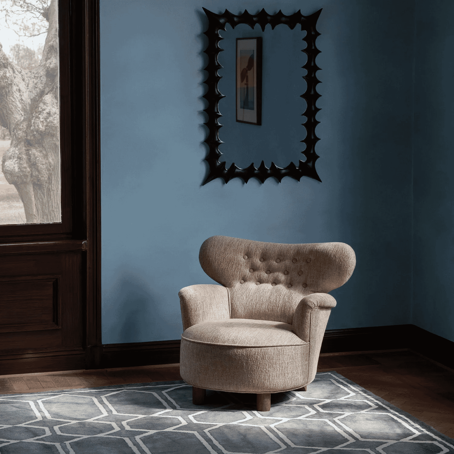 DUSTY DECO: Brutalist Mirror Small Black