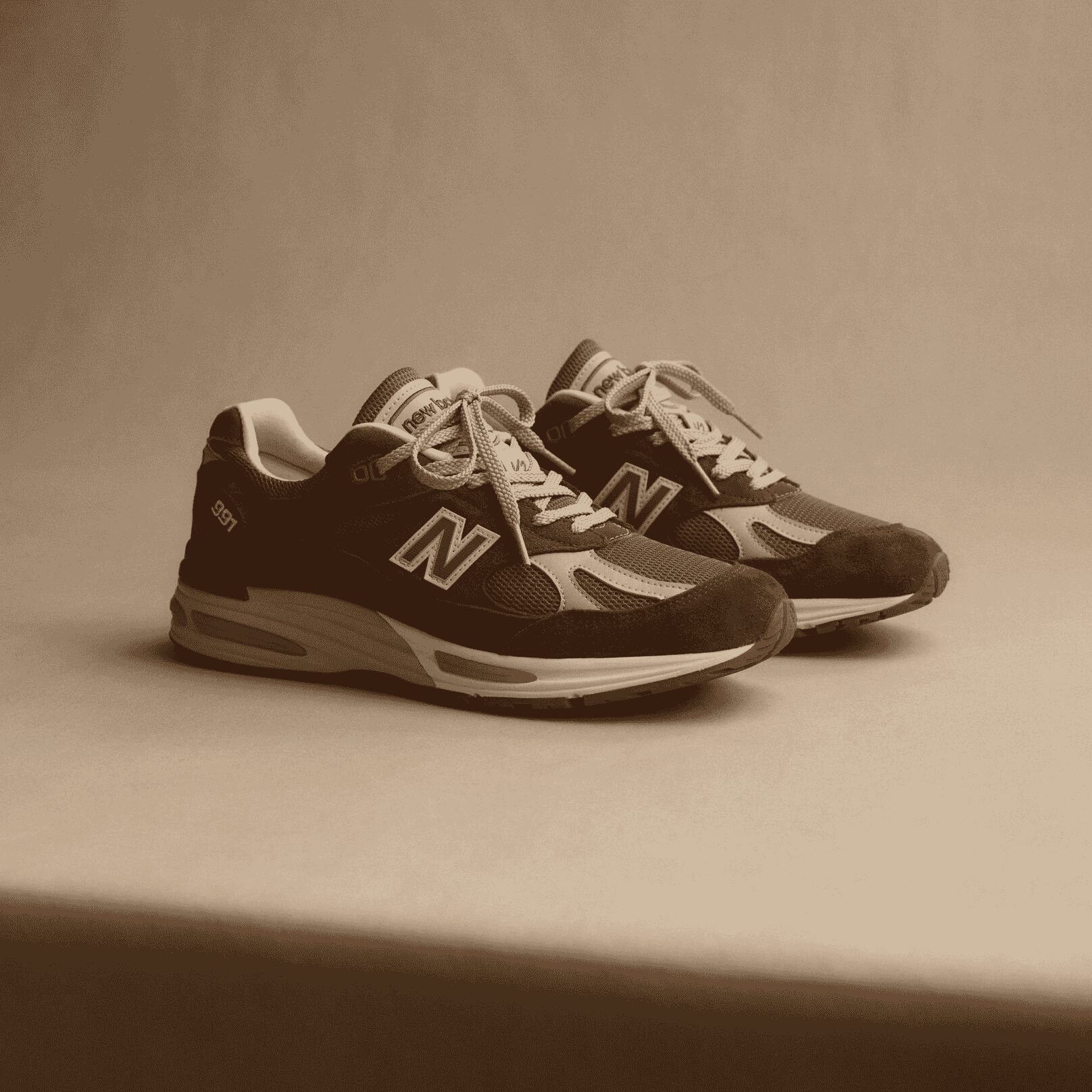 New Balance: ‘Iconic Influences’ Caramel Café Made in UK 991v2 Trainers