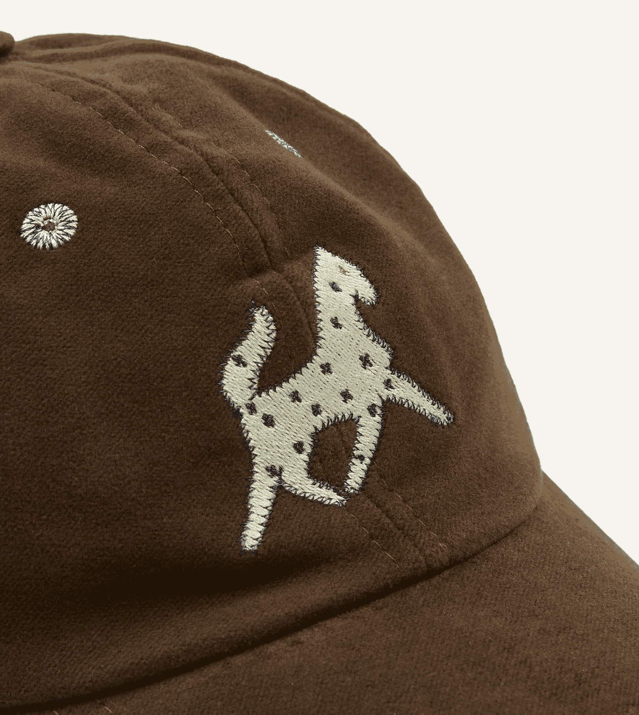 DUSTY DECO: Brown Horse Emblem Moleskin Baseball Cap