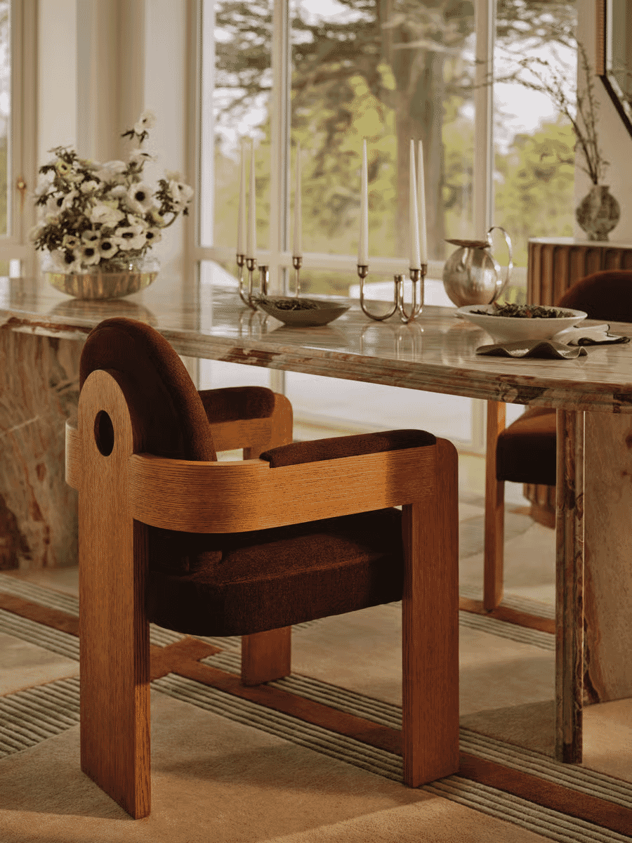 Soho Home: Emerson Dining Chair, Linen Chenille, Bordeaux
