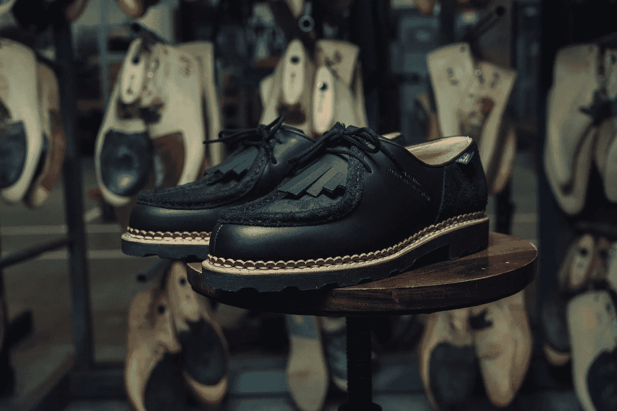 Paraboot x Universal Works.: Michael in Black Leather/Suede