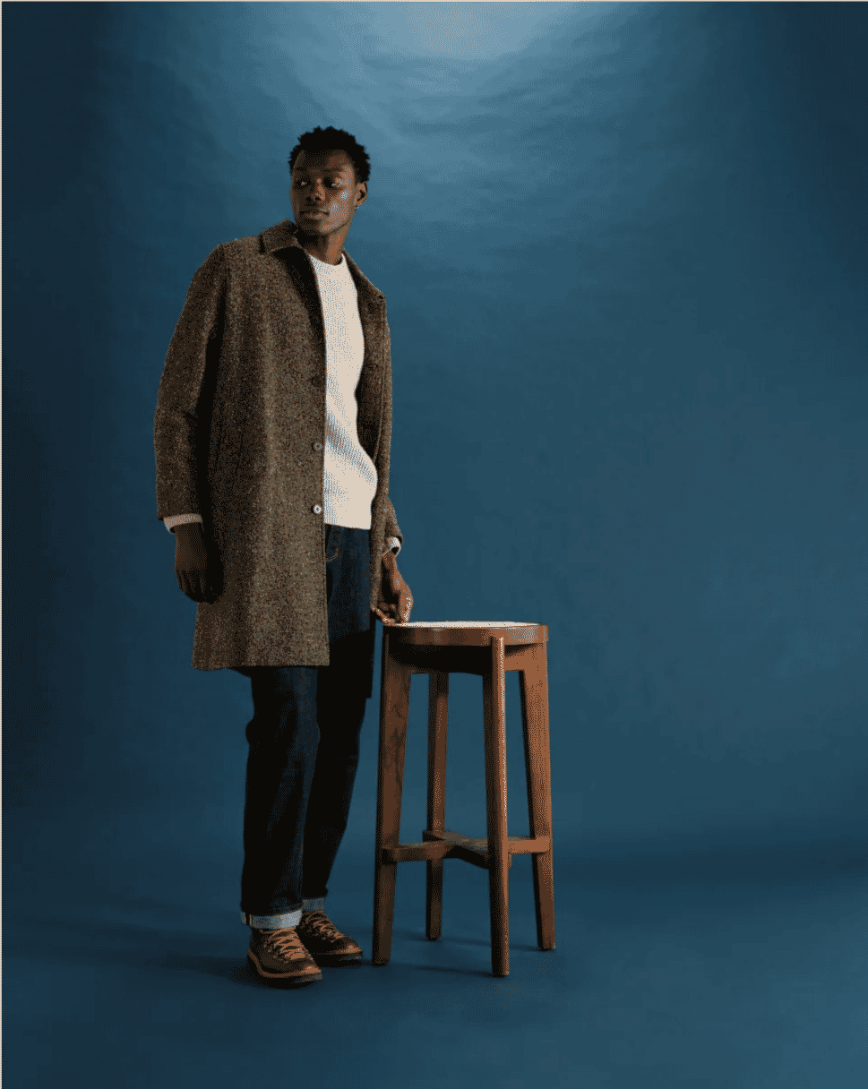 Wax London: Stan Brown Fleck Italian Tweed Car Coat