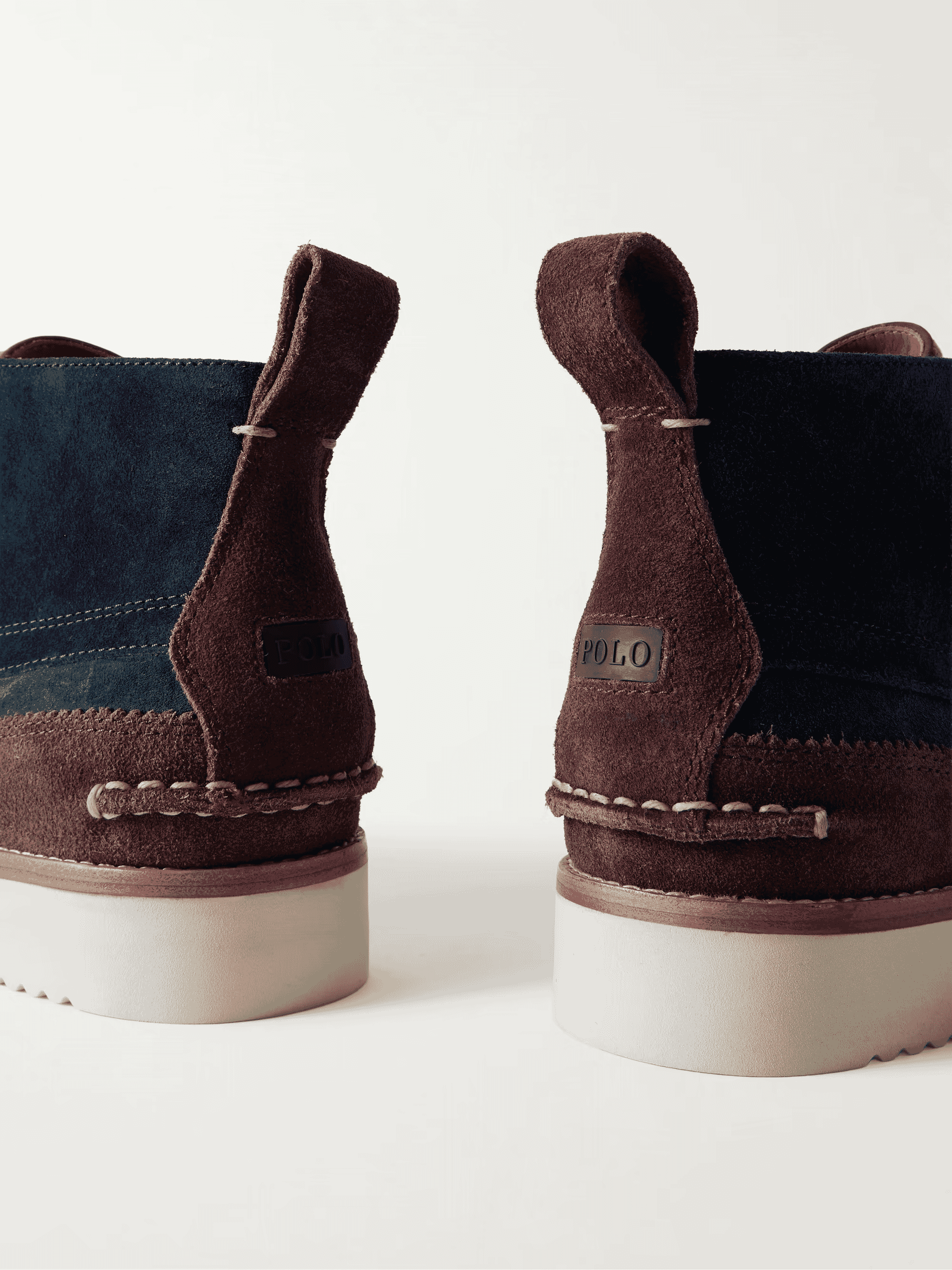 POLO RALPH LAUREN: Ranger Ribbed Knit-Trimmed Chukka Boots