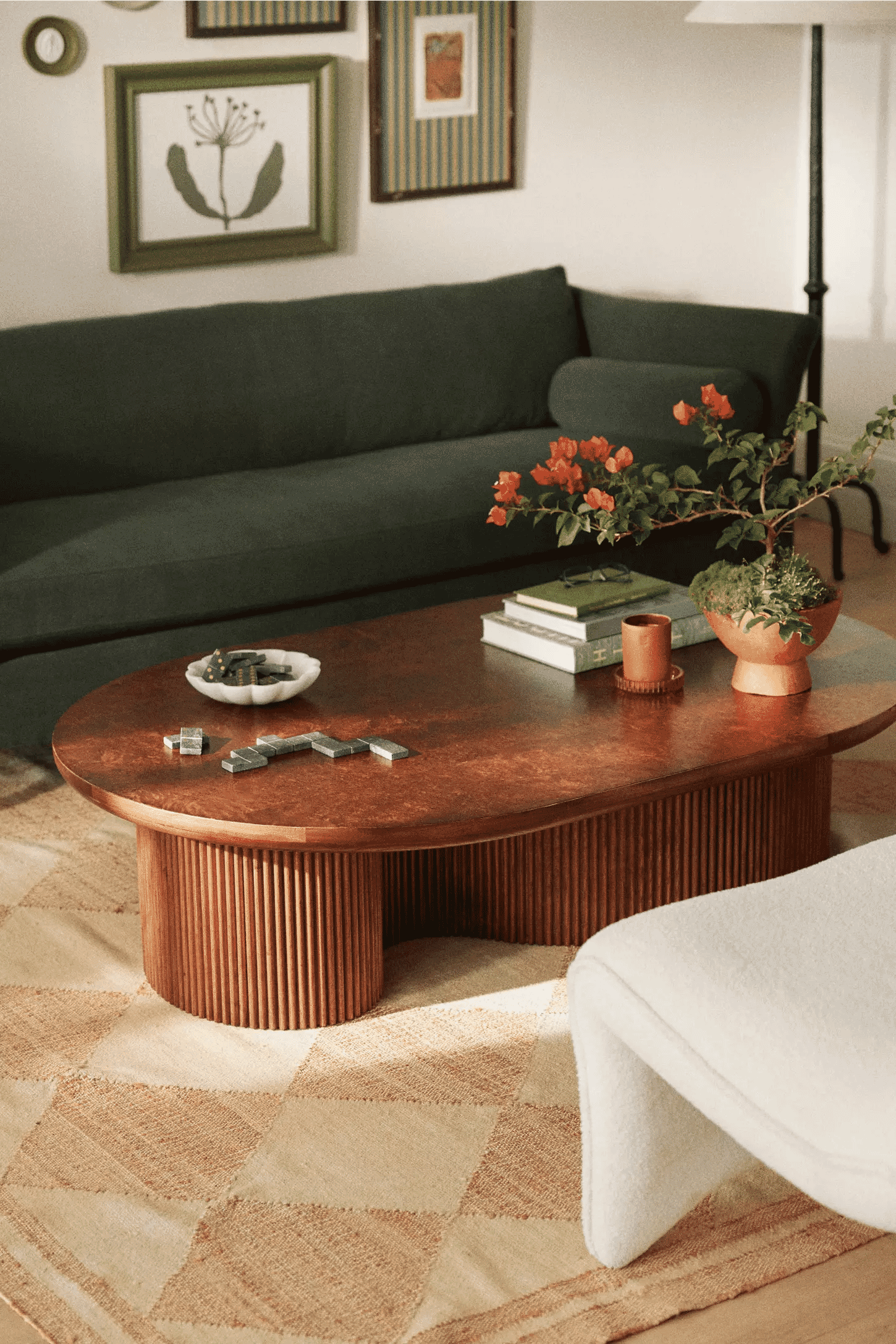 Anthropologie: Scout Burl Wood Fluted Coffee Table