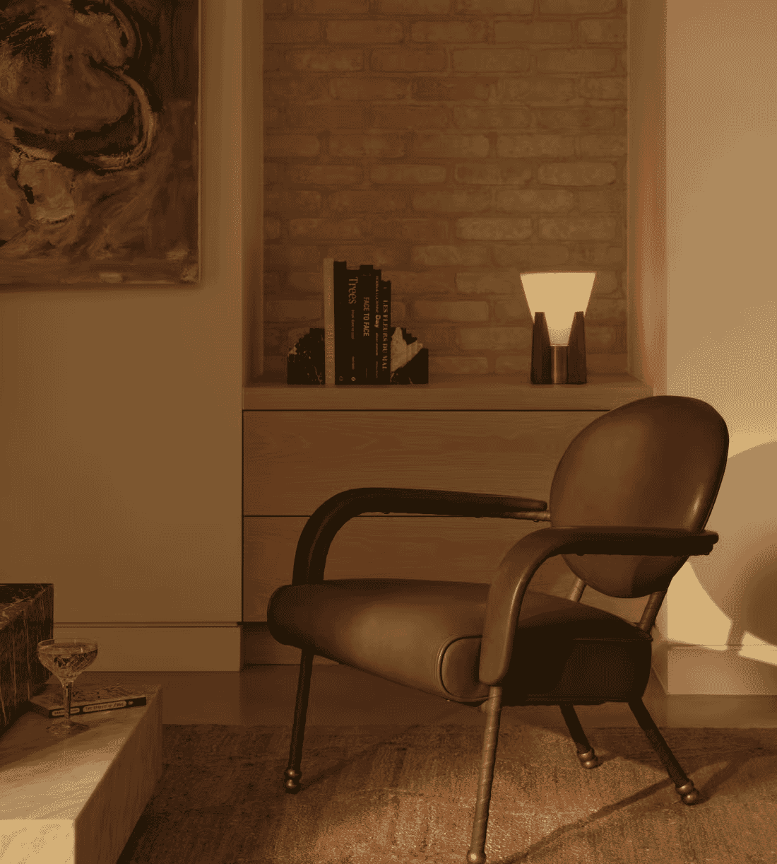 Soho Home: Milo Armchair, Leather, Moss