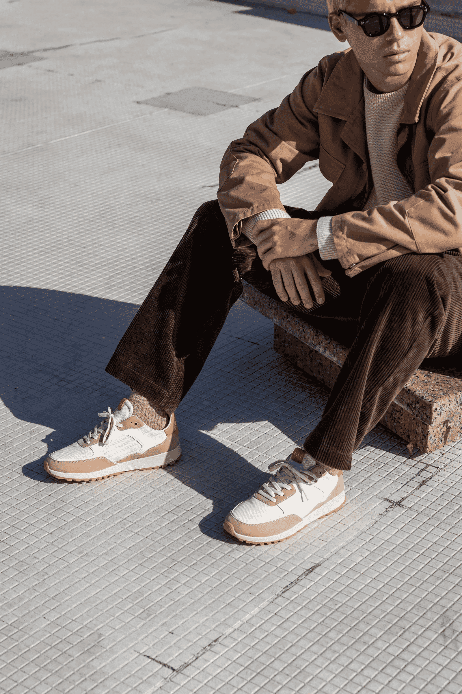 CLAE: JOSHUA Off-White Safari Camellia Sneakers