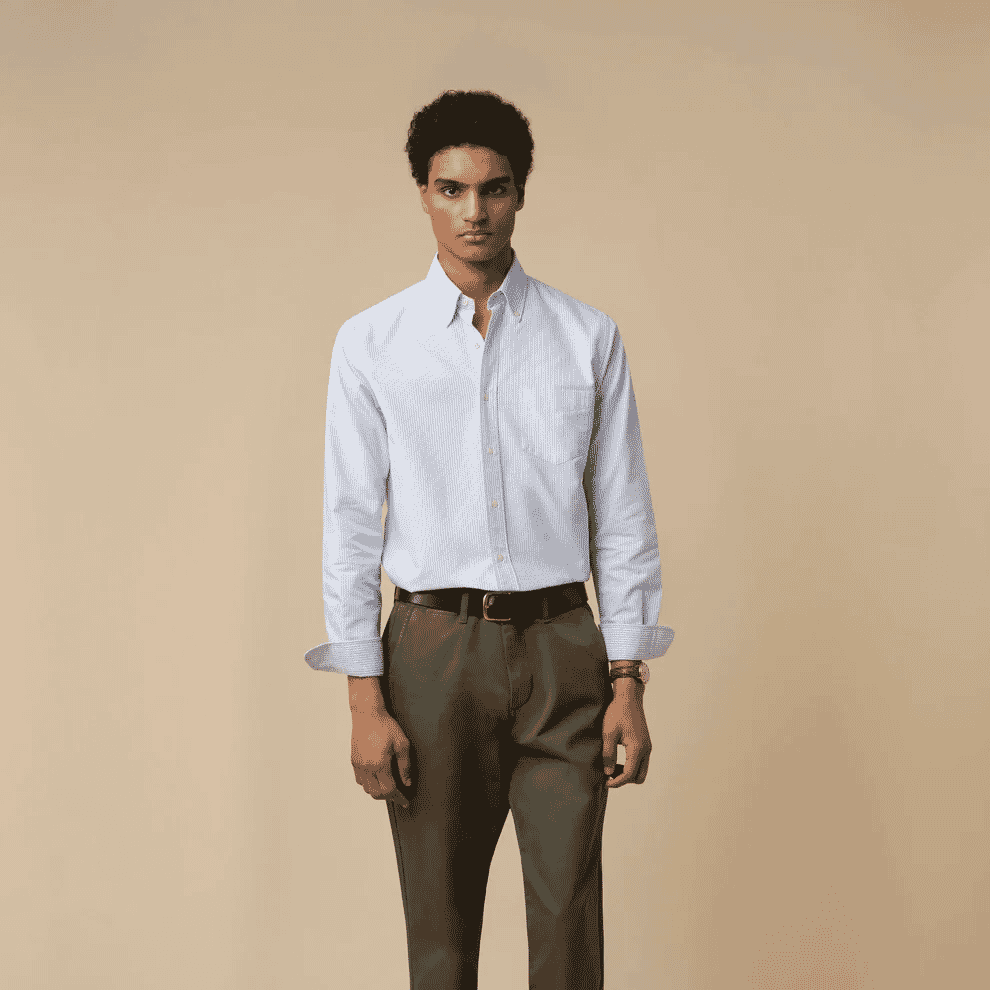 ISTO.: Striped Oxford Shirt