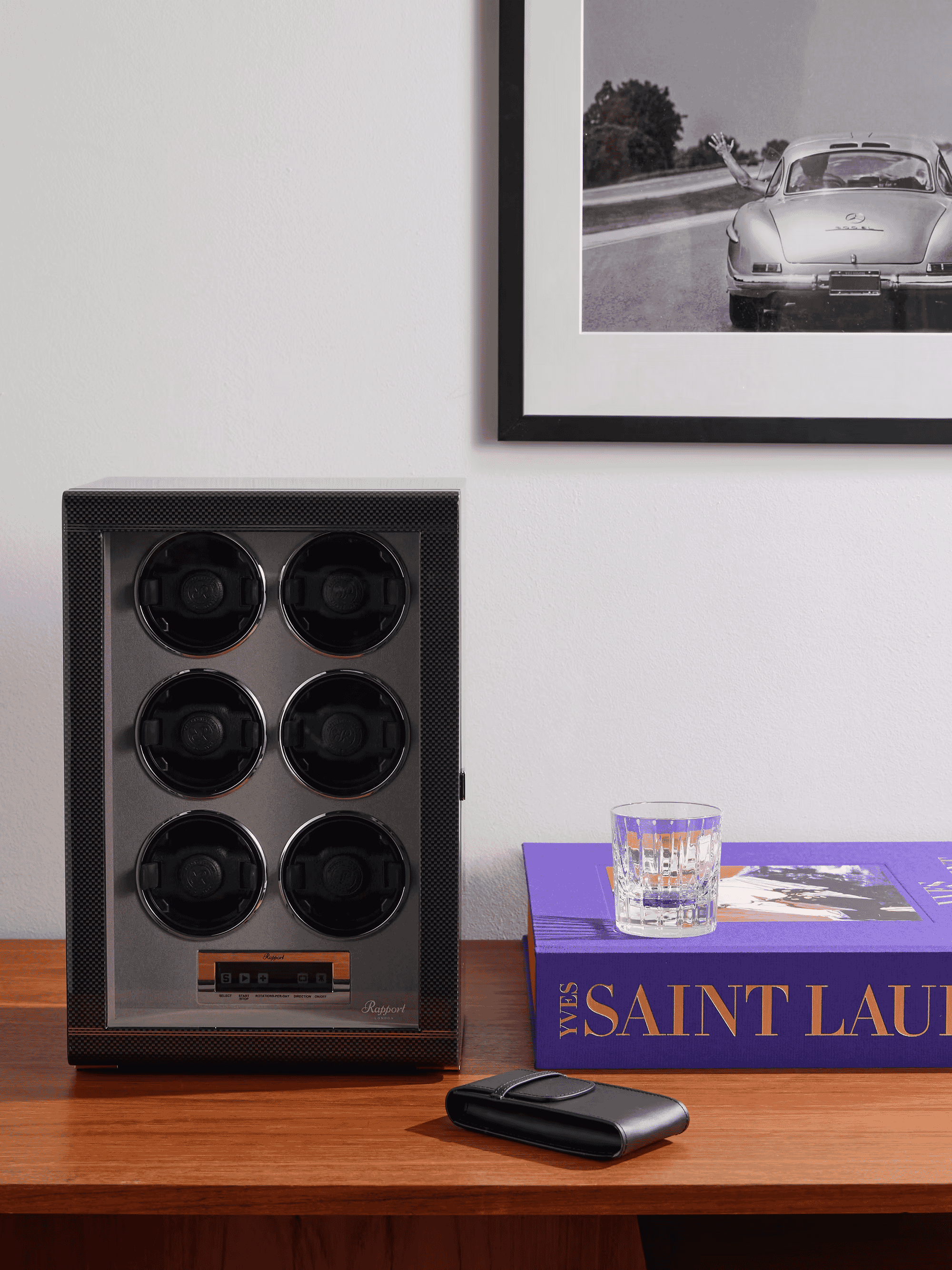 RAPPORT LONDON: Formula Six Carbon Fibre and Glass Six-Piece Watch Winder