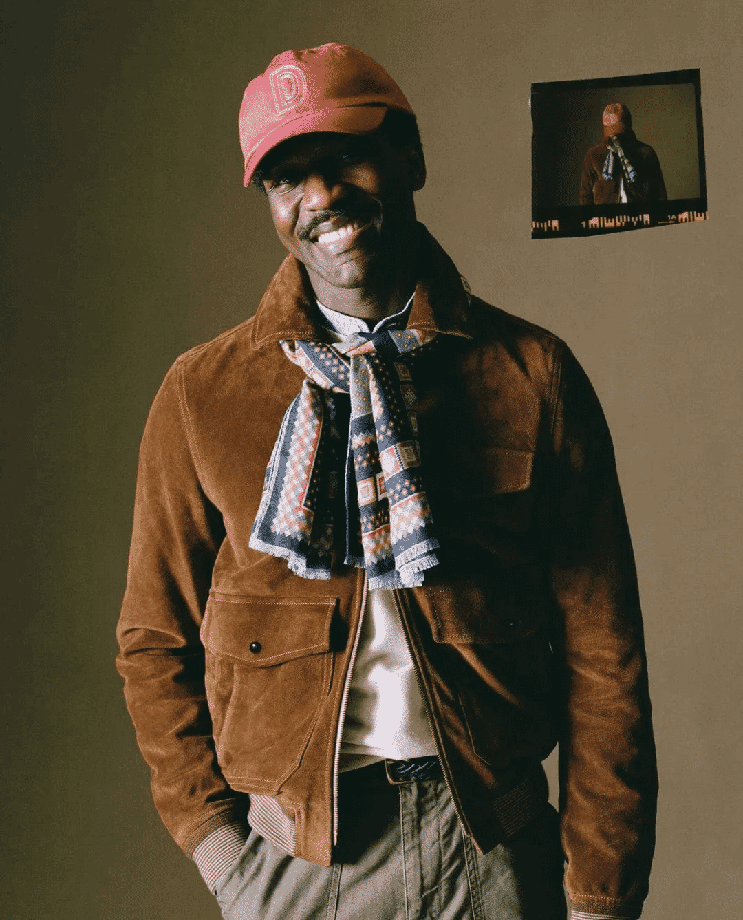 Drakes: Tobacco Heavyweight Suede A-2 Bomber Jacket