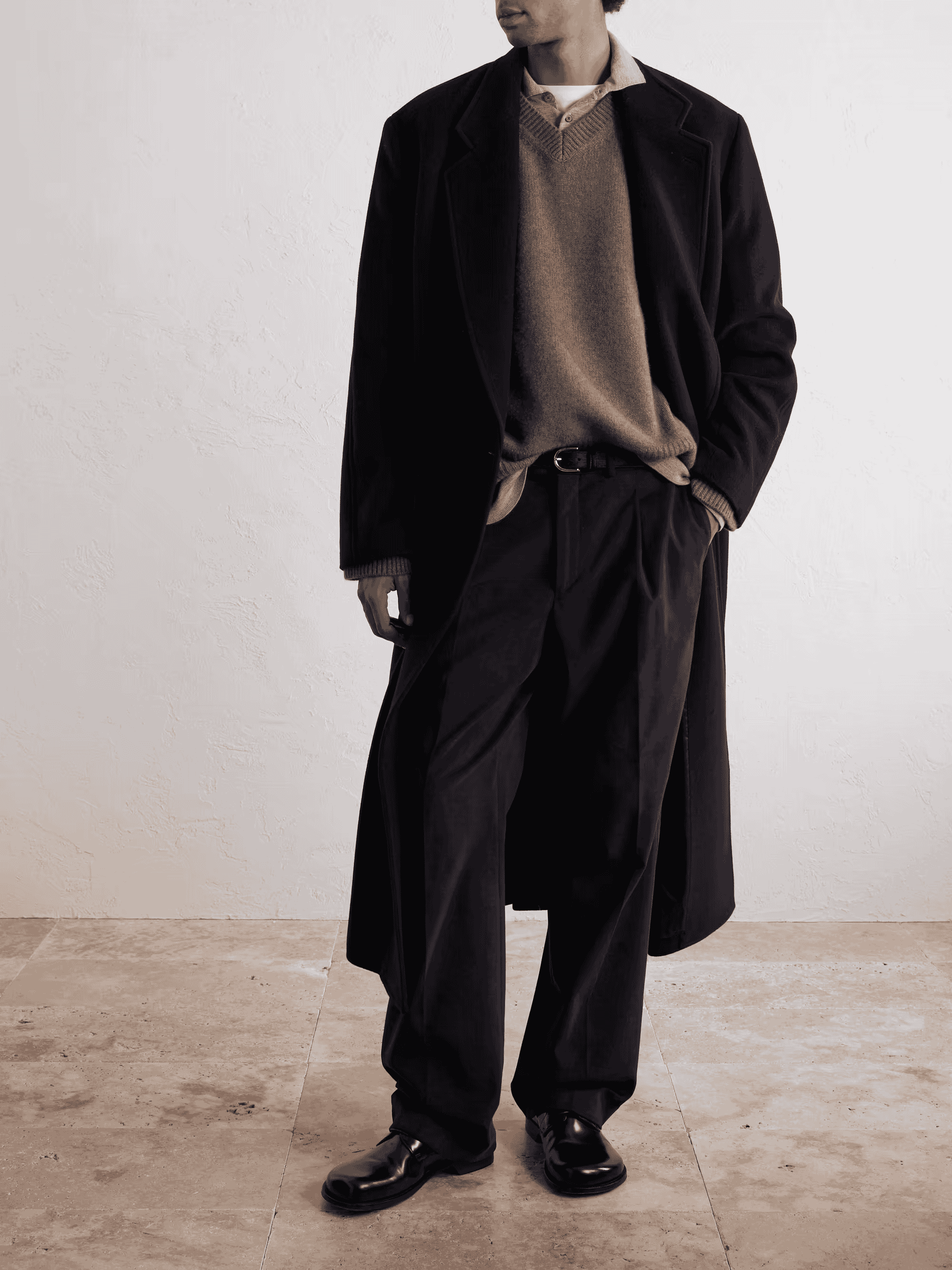 AURALEE: Double-Breasted Wool Coat