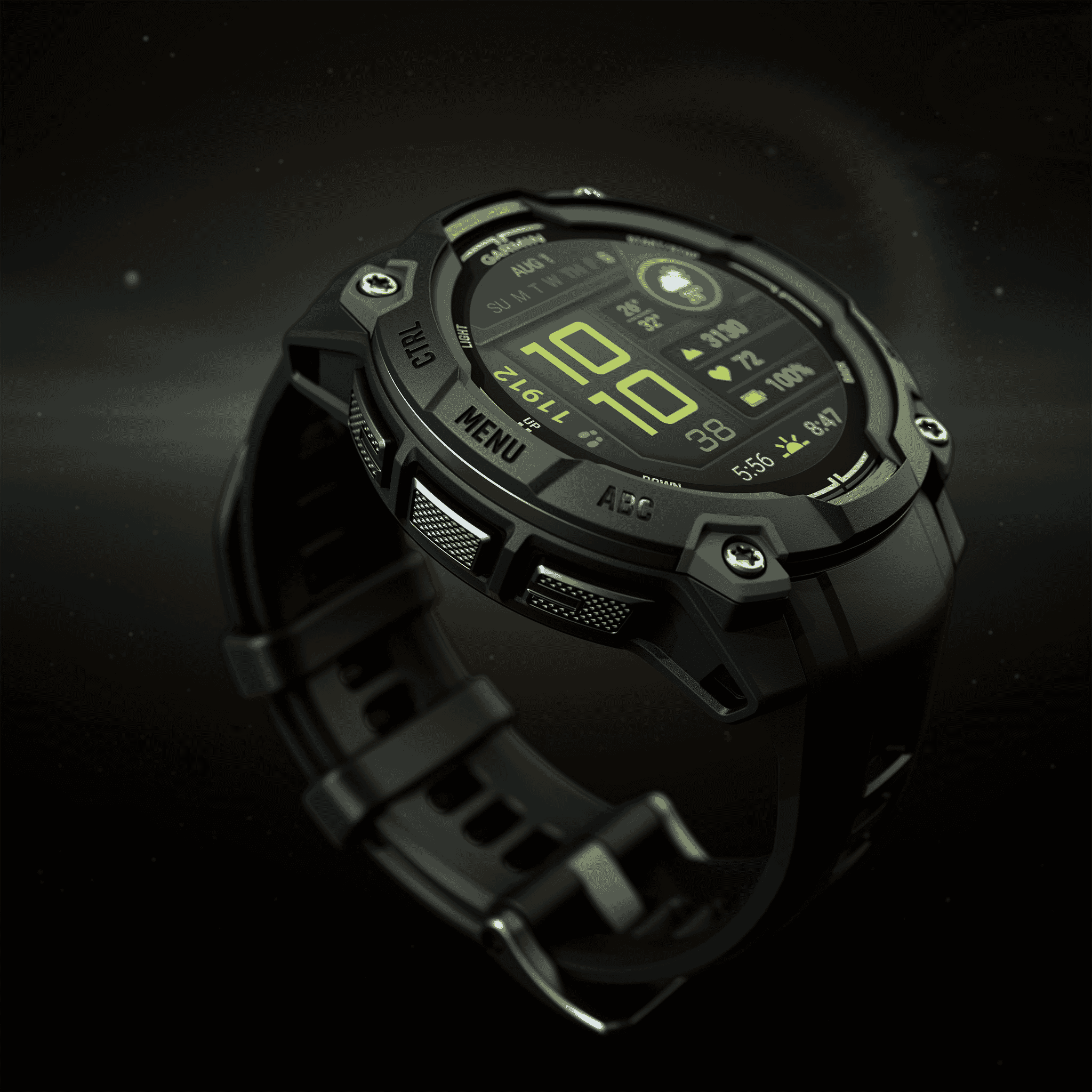 Garmin: Instinct 3 50mm Amoled Black Bezel &amp; Charcoal Strap Smartwatch