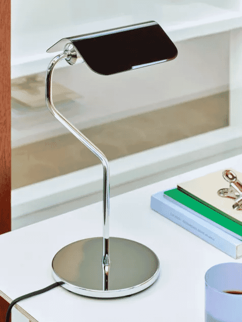 HAY: Apex folded-shade chrome-plated brass table lamp 38cm
