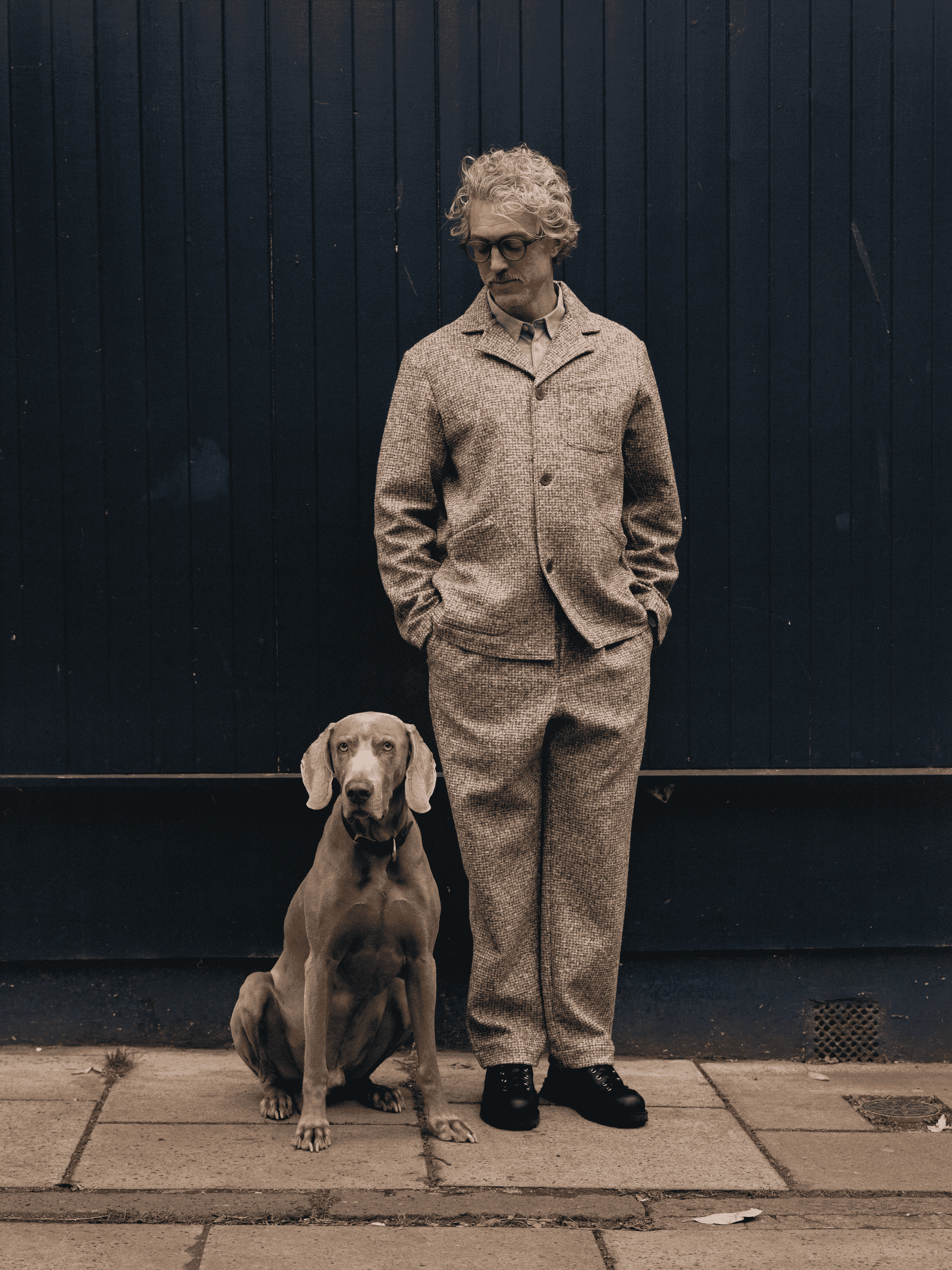 KESTIN: Stac Blazer in Taupe Check Bonded Wool