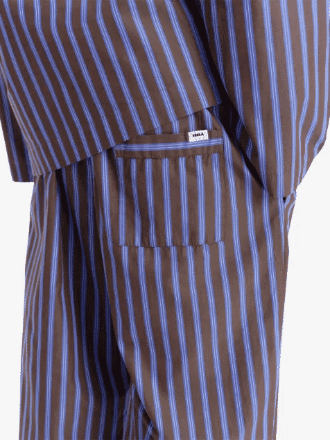 TEKLA: Striped Cotton-Poplin Pyjama Bottoms