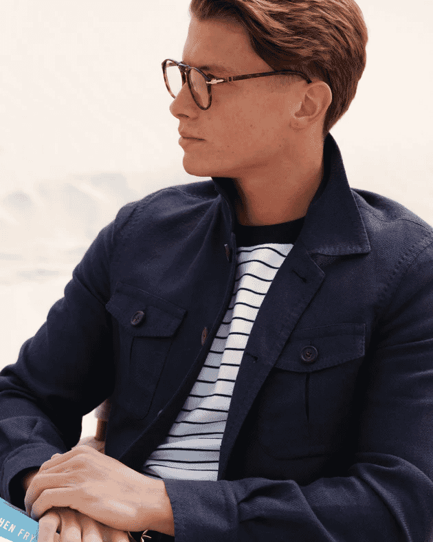 Besnard: Navy Linen Flight Jacket