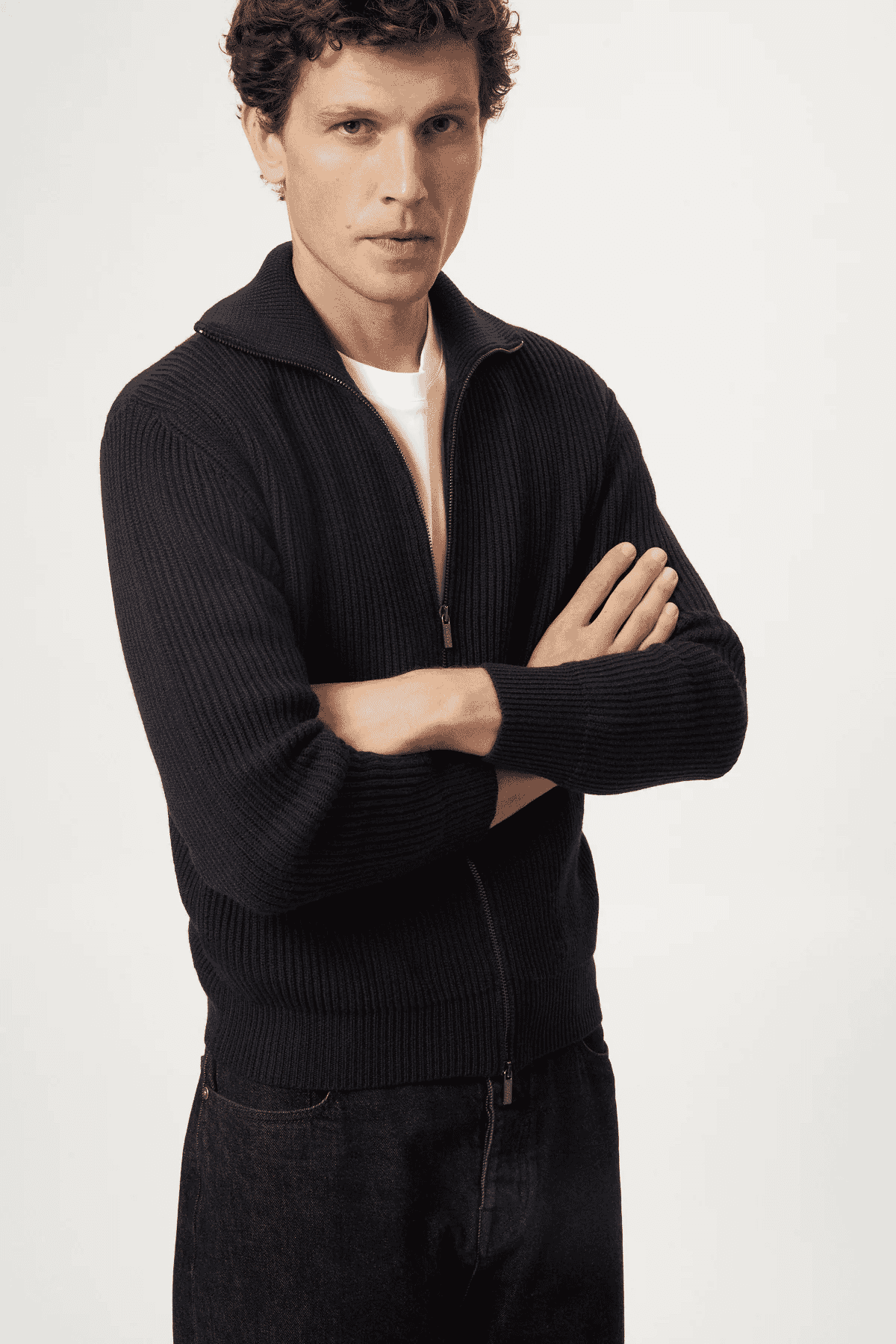 Artknit Studios: The Merino Wool Polo Collar Zip Cardigan