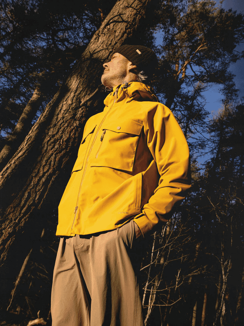 KESTIN: Glenbarr Waterproof Jacket in Yellow Recycled Nylon