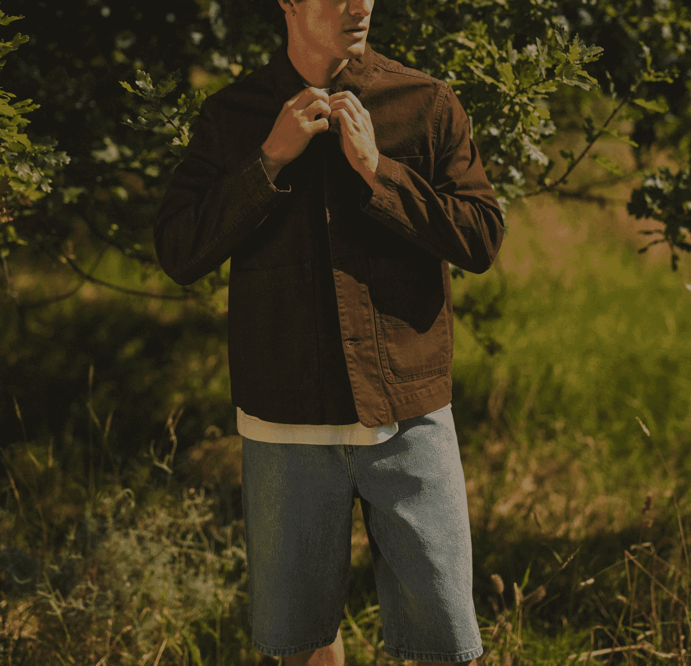 Wax London: Healey - Brown Organic Cotton Chore Jacket