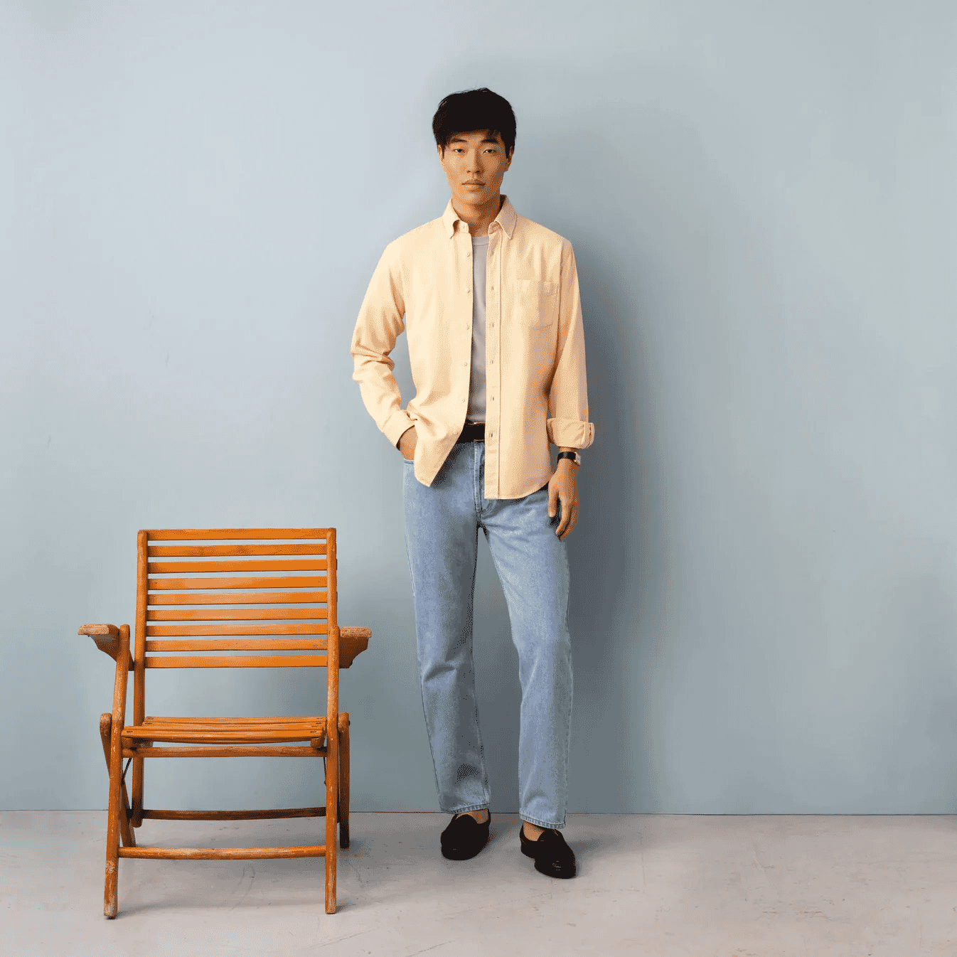 ISTO.: Yellow Denim Shirt
