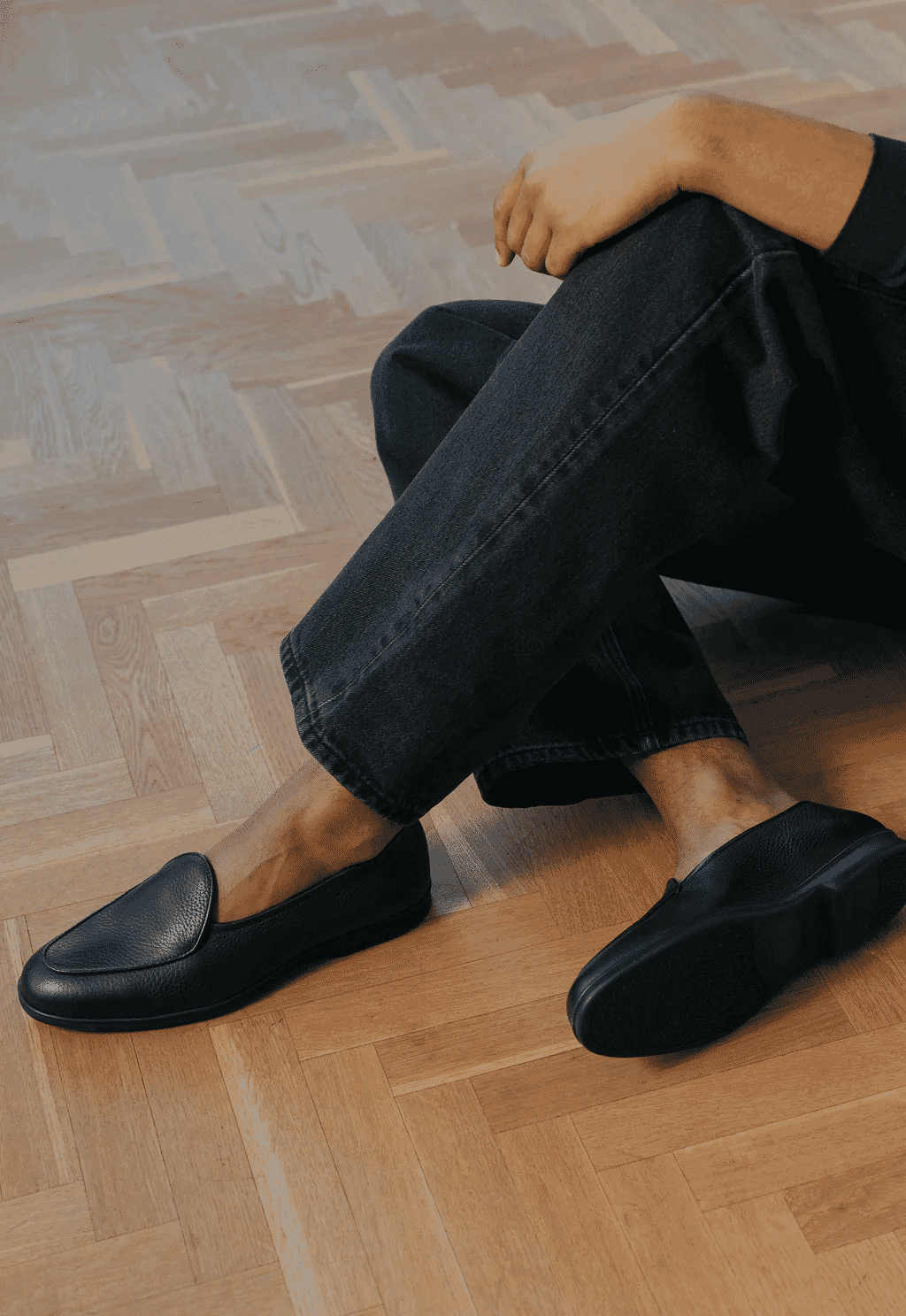 MYRQVIST: Ängby Walker Black Grain Calf Loafer