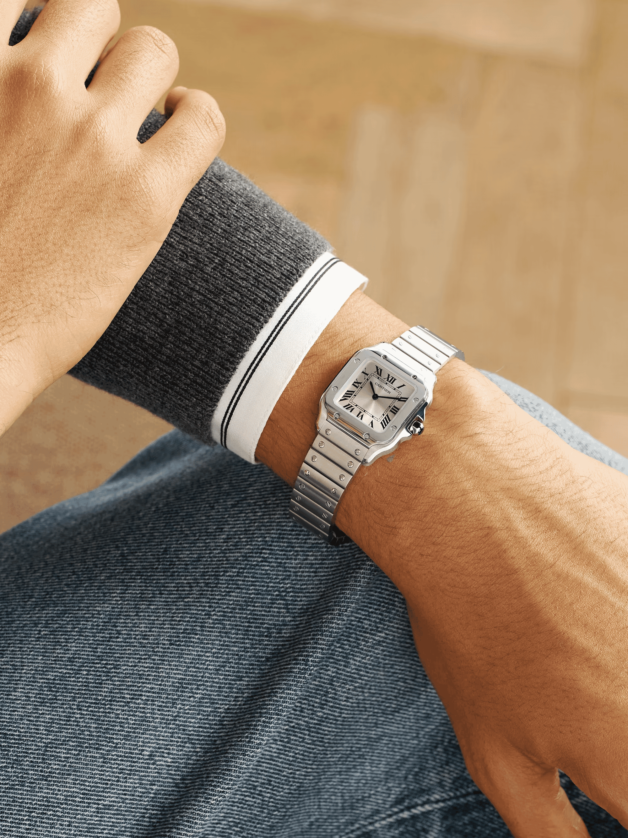 CARTIER: Santos de Cartier Small 34.5mm Stainless Steel Watch