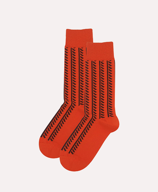 Peper Harow: Vector Stripe Men's Socks - Orange