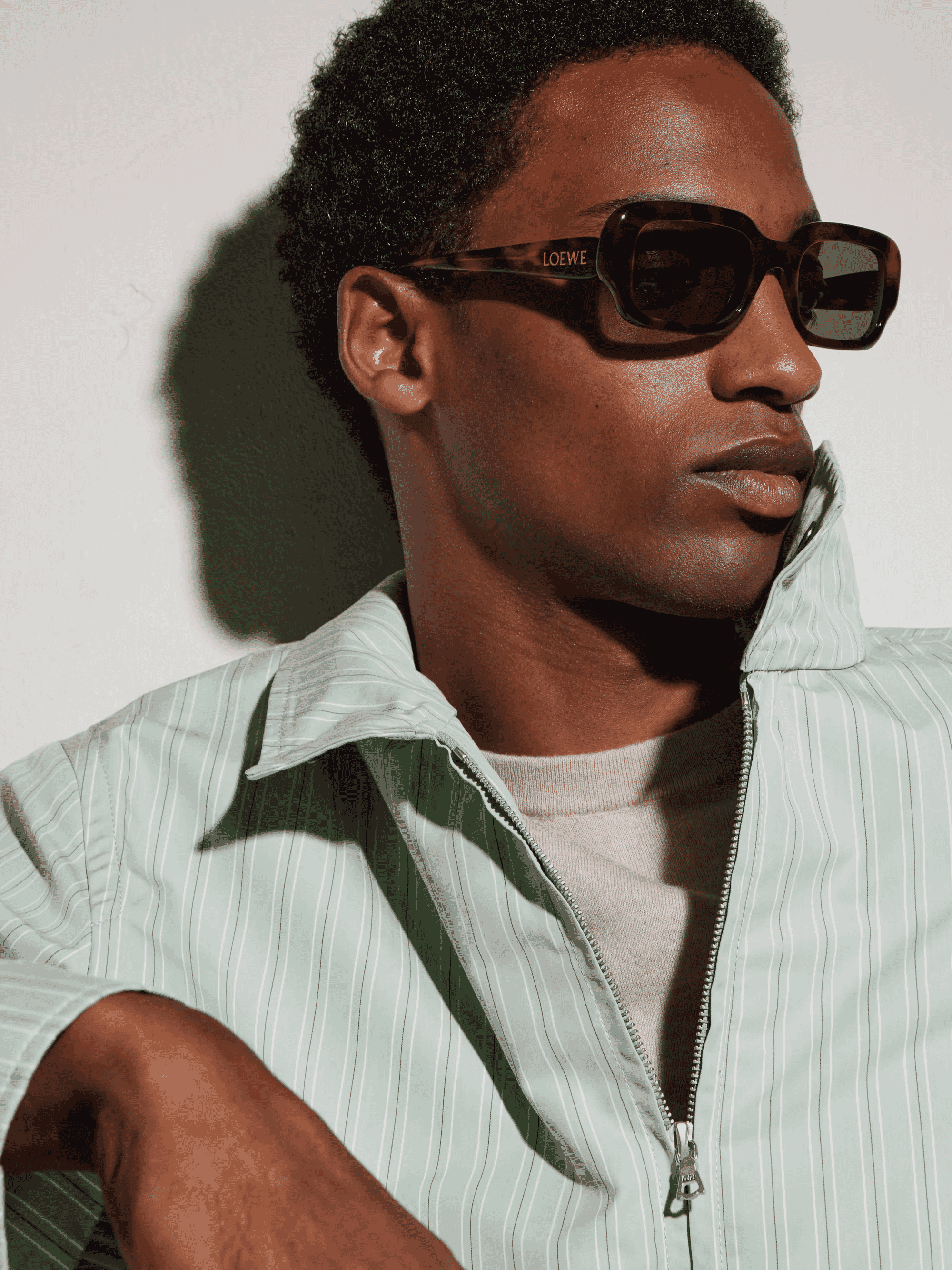 LOEWE EYEWEAR: Havana Square-Frame Acetate Sunglasses