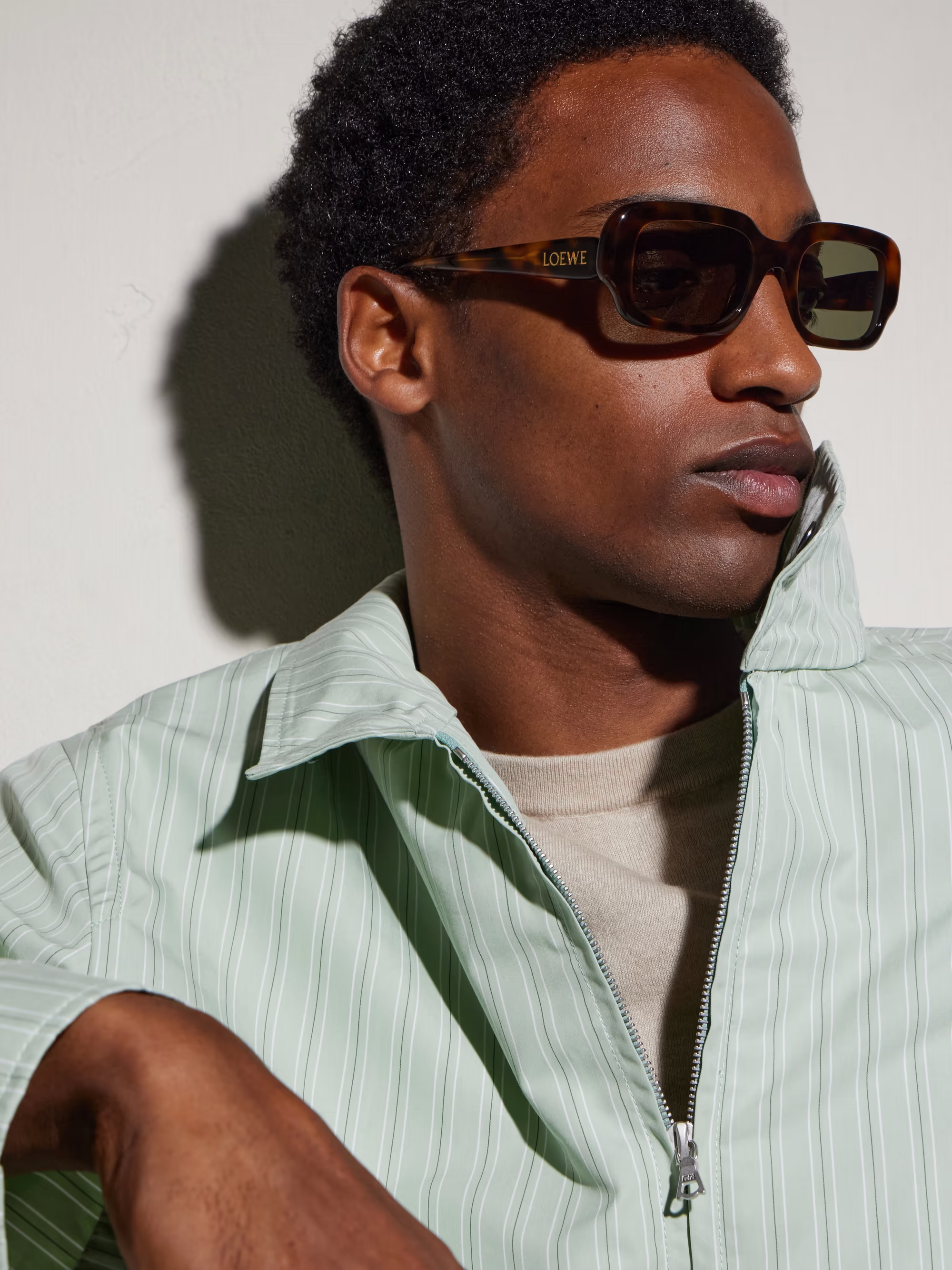 LOEWE EYEWEAR: Havana Square-Frame Acetate Sunglasses