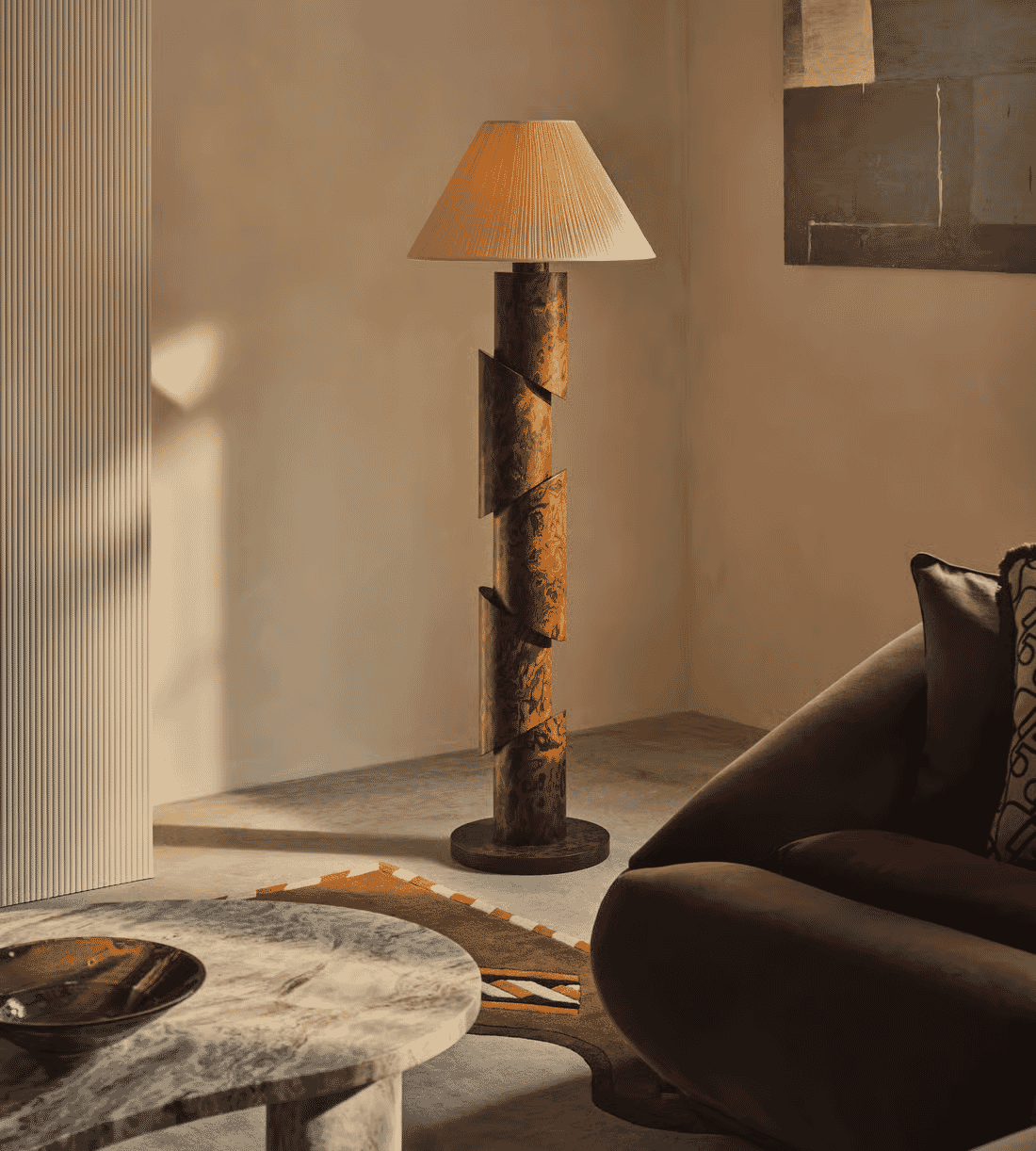 Soho Home: Franco Floor Lamp, Abstract Burl