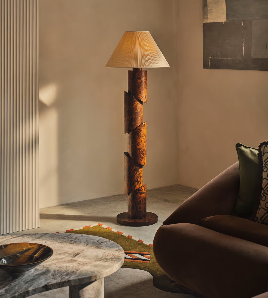 Soho Home: Franco Floor Lamp, Abstract Burl