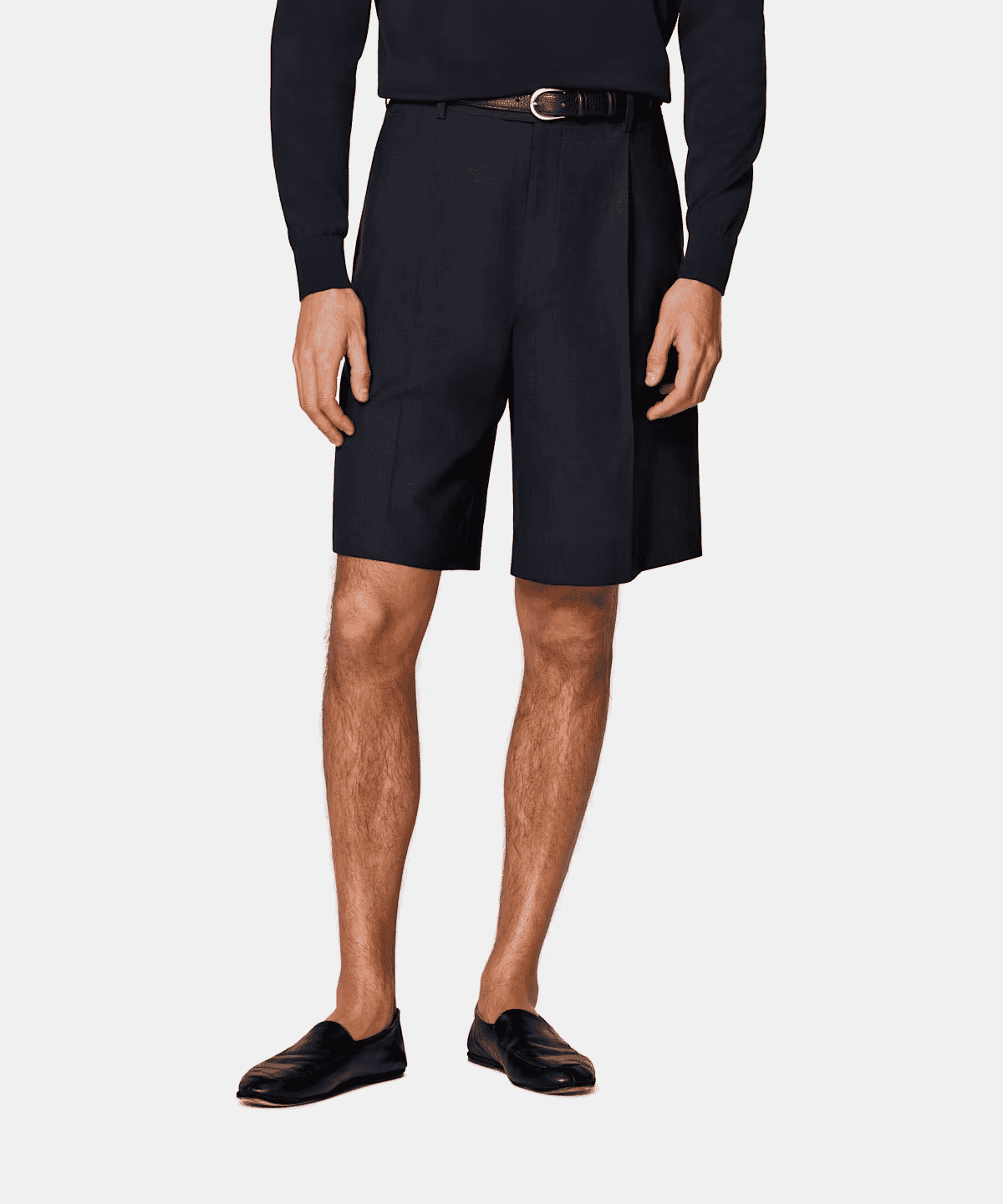Suitsupply: Navy Wide Leg Shorts